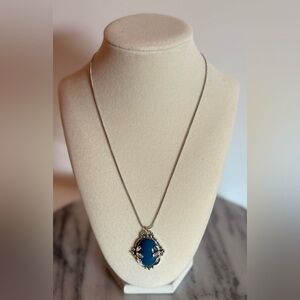 Fashion Jewelry Fashionable Bohemian Style Artistic Blue Oval Shape Necklace